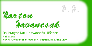 marton havancsak business card