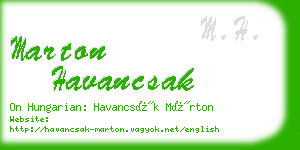 marton havancsak business card